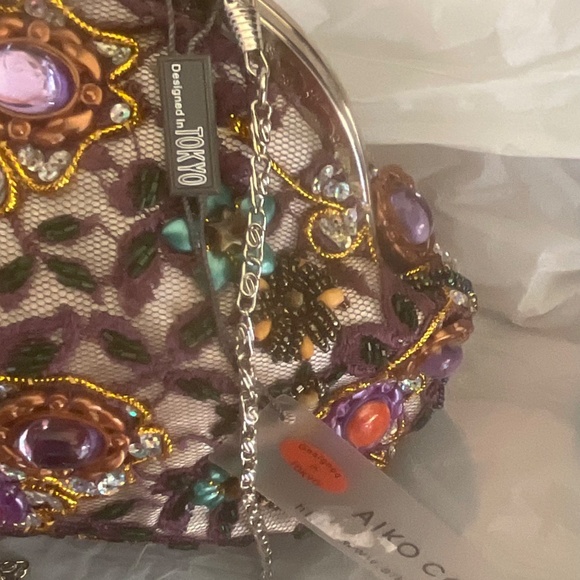 DESIGNED IN TOKYO ..   AIKO COLLECTION   BRAND NEW  FANCY PURSE  WITH STRAP - Picture 6 of 8